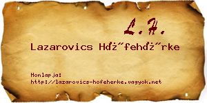 Lazarovics Hófehérke névjegykártya